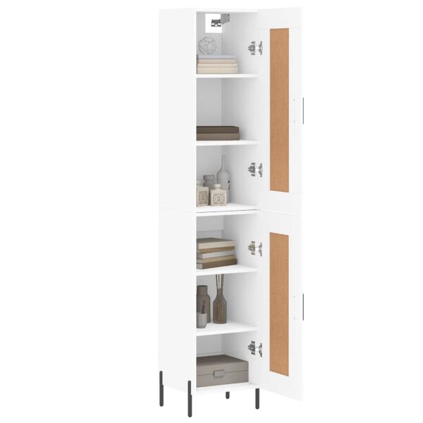 vidaXL Highboard hvit 34,5x34x180 cm konstruert tre