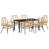 vidaXL Hage Spisegruppe 7 stk. Brun polyrotting