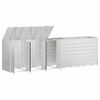 vidaXL Oppbevaring for 3 søppelbøtter sølv 340 x 77.5 x 115.5 cm