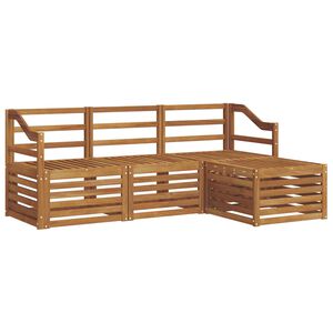 vidaXL Utend&oslash;rs sofa-sett 4 stk. Naturlig