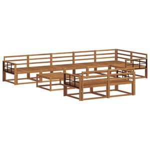 vidaXL Utend&oslash;rs sofa-sett 9 pcs Naturlig Solid akasietre