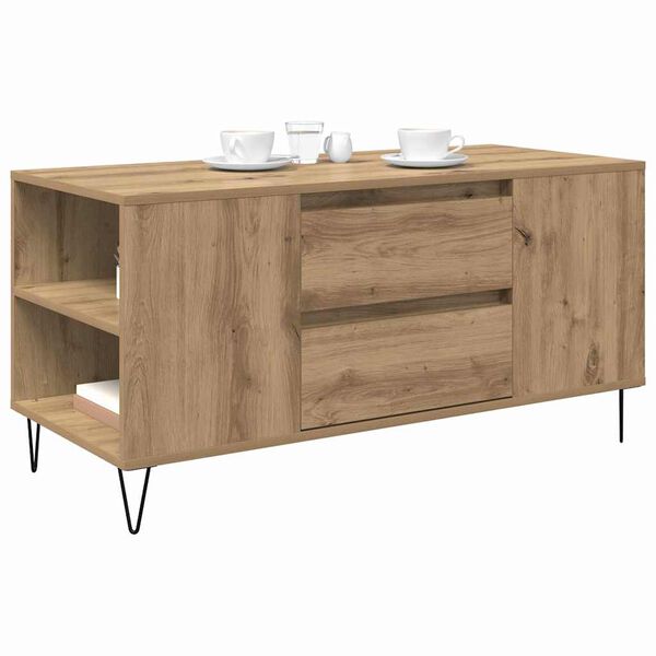 vidaXL Kaffebord Artisan Eik 102 x 44,5 x 50 cm Konstruert tre