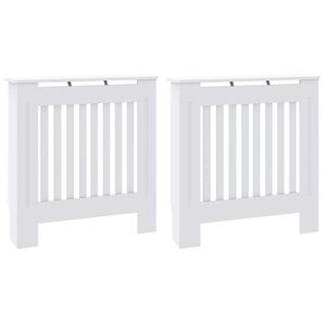 vidaXL Radiator Deksel 2 pcs Hvit 78 x 19 x 81,5cm Konstruert tre
