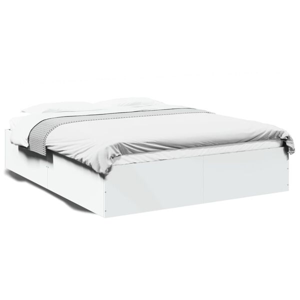 vidaXL Sengeramme hvit 150x200 cm konstruert tre