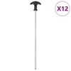 vidaXL Teltplugger 12 stk 30 cm &Oslash;7 mm galvanisert st&aring;l