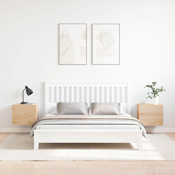 vidaXL Nattbord med skuff 2 pcs Naturlig 39 x 34 x 33 cm Heltre furu