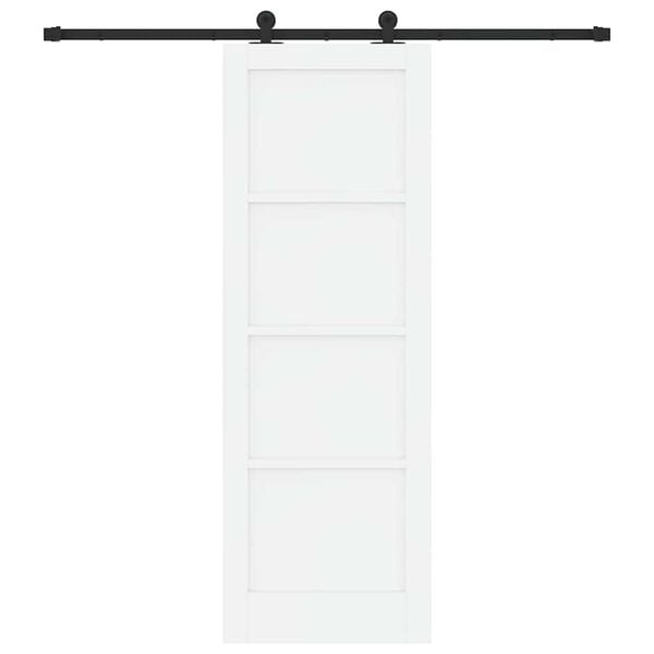 vidaXL Skyved&oslash;r Hvit og svart 73,5 x 211 cm Massiv furu