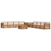 vidaXL Utend&oslash;rs sofa-sett 9 pcs Naturlig Solid akasietre