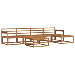vidaXL Utend&oslash;rs sofa-sett 6 pcs Naturlig Solid akasietre