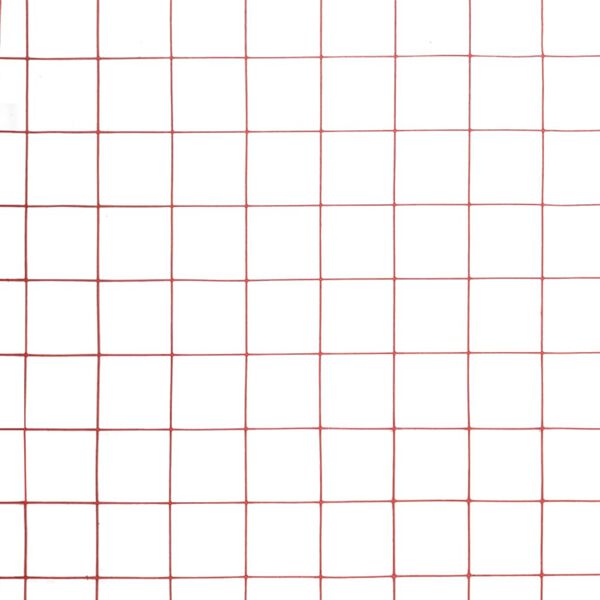 vidaXL Tr&aring;dgjerde kylling st&aring;l med PVC-belegg 25x1 m r&oslash;d