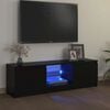 vidaXL TV-benk med LED-lys svart 120x30x36 cm