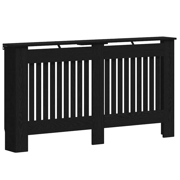 vidaXL Radiator Deksel Svart Eik 152 x 19 x 81,5 cm Konstruert tre