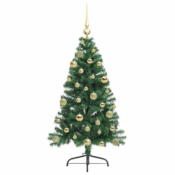 vidaXL Kunstig Forhåndsopplyst Juletre med 150 LED grønn 120 cm PVC