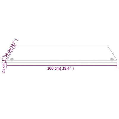 vidaXL Skrivebord hvit 100x50x2,5 cm heltre furu