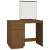 vidaXL Sminkebord honningbrun 95x50x134 cm heltre furu