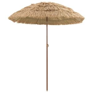 vidaXL Strandparasol Brun Ø 160 x 196 cm Stål