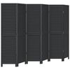 vidaXL Romdeler 6 paneler svart heltre keisertre