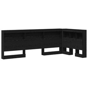 vidaXL Lagringshodegavl med hylle Svart Eik 75 cm Konstruert tre