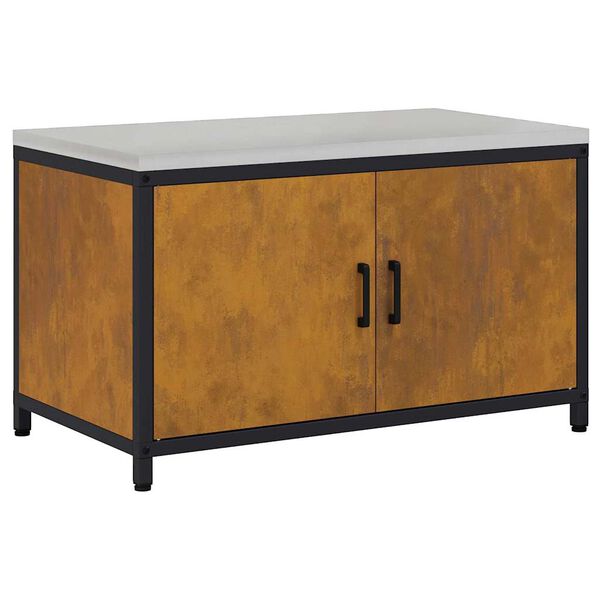 vidaXL Kj&oslash;kkenoppbevaring med hylle Rusten 60 x 50 x 92 cm St&aring;l