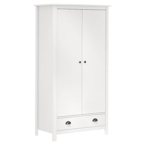 vidaXL Garderobeskap 2 d&oslash;rer Hill hvit 89x50x170 cm heltre furu