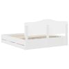 vidaXL Sengestamme med skuff med lagring Hvit 180 x 200 cm Ingeni&oslash;rtre