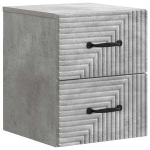 vidaXL Vegghengt Nattbord Betonggr&aring; 34,5 x 33 x 40 cm Konstruert tre