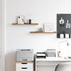 vidaXL Vegghylle med hylle 2 pcs Brun 60 x 9 x 3 cm Konstruert tre