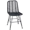 vidaXL Spisestuestol 2 pcs Svart 44 x 47 x 85 cm Rattan og Jern
