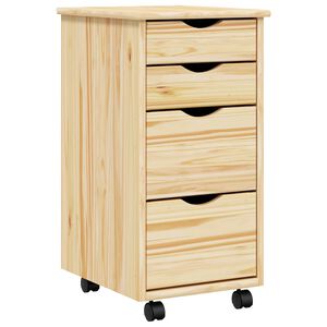 vidaXL Rullende skap med skrivebord MOSS 34 x 39 x 65,5 cm Klar lakk