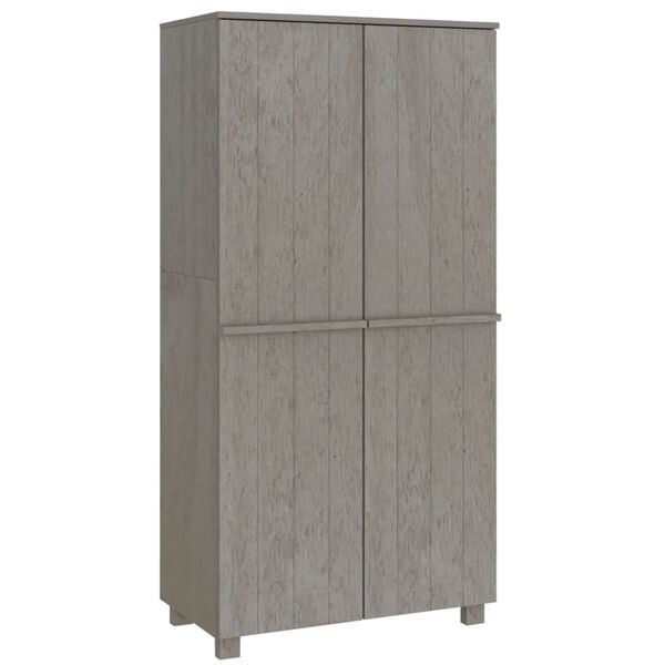 vidaXL Garderobe HAMAR lysegrå 89x50x180 cm heltre furu