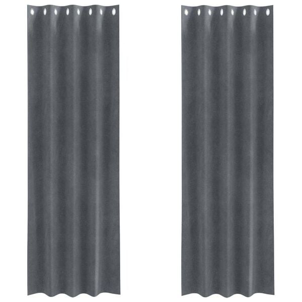 vidaXL Blendingsgardiner 2 pcs Lysegr&aring; 140 x 260 cm Fl&oslash;yel