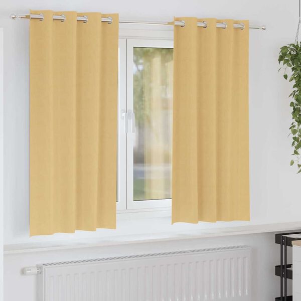 vidaXL Mørkleggende Gardiner med Ringer 2 pcs Beige 175 x 140 cm