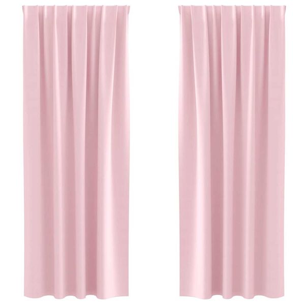 vidaXL Mørkleggende Gardiner med Ringer 2 pcs Babyrosa 245 x 140 cm