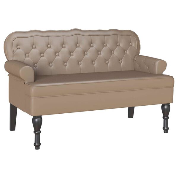 vidaXL Chesterfield Benk Cappuccino 119.5 x 64.5 x 75 cm Kunstl&aelig;r