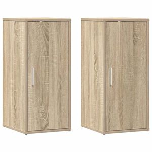 vidaXL Skoskap svart 2 stk sonoma eik 32x35x70 cm sponplate