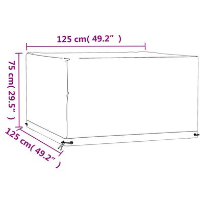 vidaXL Hagemøbeltrekk 8 maljer 125x125x75 cm firkantet