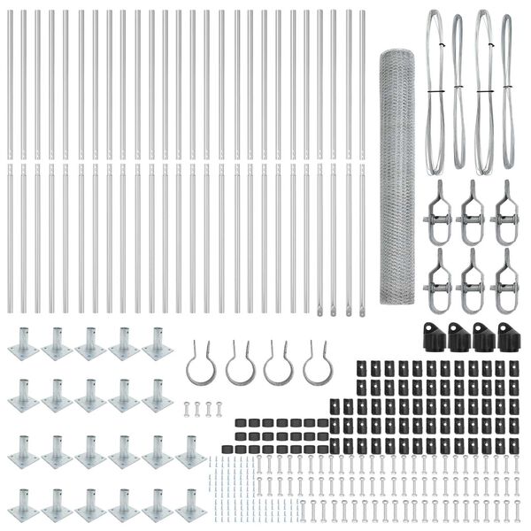 vidaXL Gjerdep&aring;le s&oslash;lv 50 x 1,2 m (13 mm nett) St&aring;l