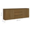 vidaXL Sideskap honningbrun 180x36x65 cm heltre furu
