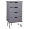 vidaXL Kommode gr&aring; 45x39,5x90,3 cm heltre furu