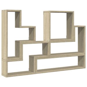 vidaXL Vegghylle sonoma eik 96x12x64 cm konstruert tre