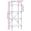 vidaXL Bokhylle 4 etasjer grå sonoma 56x31,5x138,5 cm konstruert tre