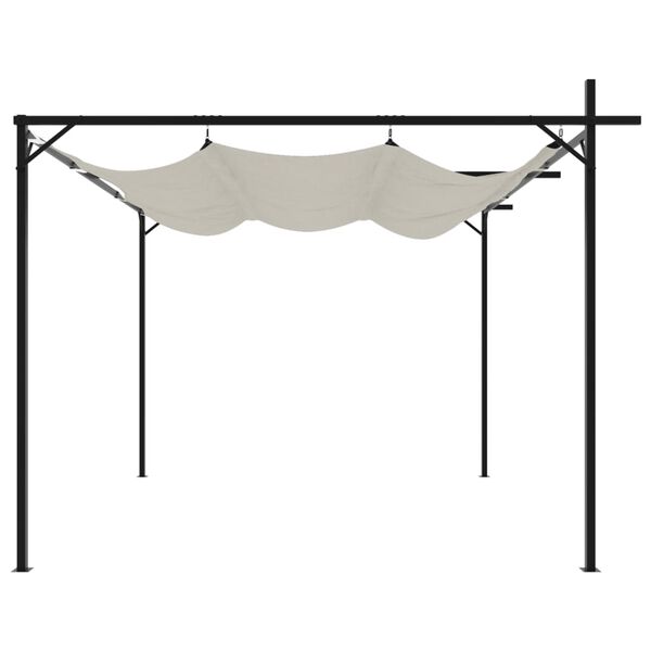 vidaXL Pergola med uttrekkbar tak kremhvit 295x292x230 cm