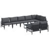 vidaXL Hagesofa Set med pute 9 pcs Svart St&aring;l