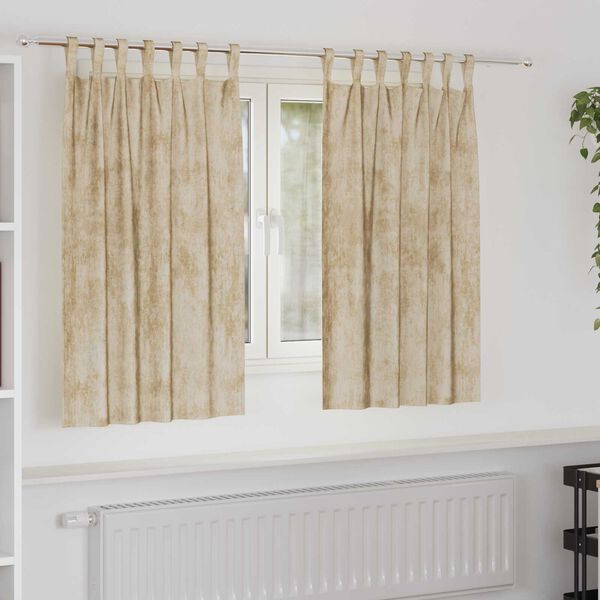 vidaXL Fløyel Gardiner med gardiner 2 pcs Krem 140 x 140 cm Fløyel