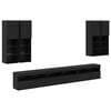vidaXL TV vegghyllesett Veggmontert 7 pcs Svart Eik Konstruert tre