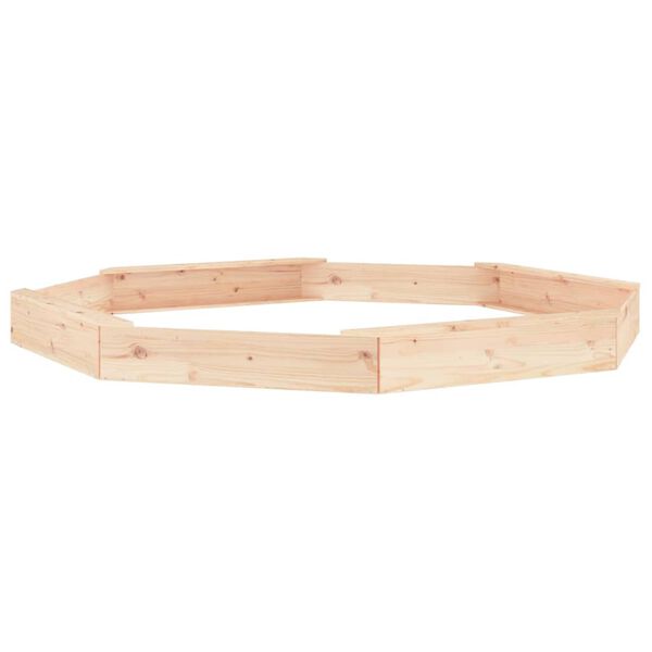 vidaXL Sandkasse med seter &aring;ttekantet heltre furu