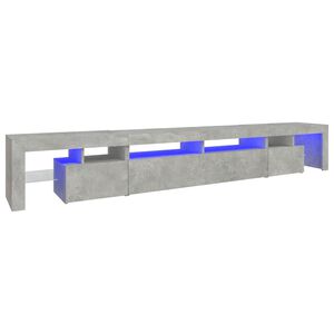 vidaXL TV-benk med LED-lys betonggr&aring; 260x36,5x40 cm