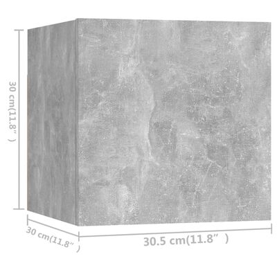 vidaXL TV-benksett 6 deler betonggrå sponplate