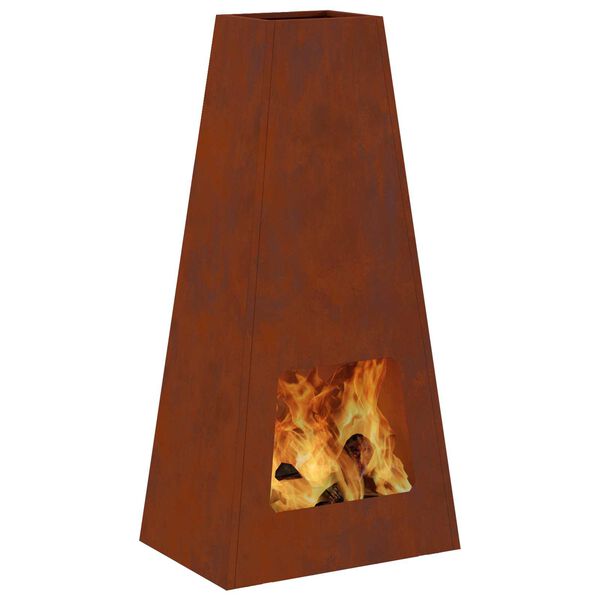 vidaXL B&aring;lplass Brun 50 x 35 x 100 cm Cortenst&aring;l