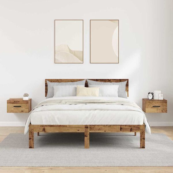 vidaXL Nattbordskap 2 pcs Gammelt tre 35 x 35 x 20 cm Konstruert tre